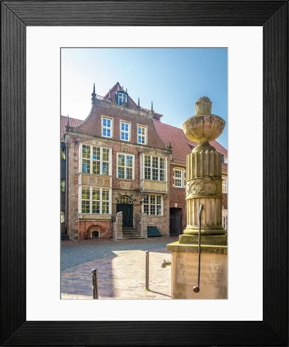 Framed Print : Historic town hall on Kirchplatz, Jever, East Frisia, Lower Saxony, Germany Framed Print : Historic town hall on Kirchplatz, Jever, East Frisia, Lower Saxony, Germany