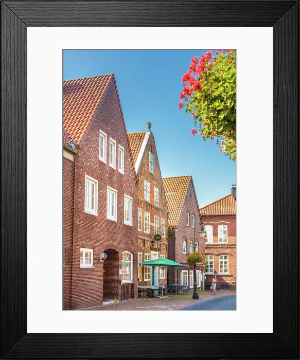 Framed Print : Historic houses on church square, Jever, East Frisia, Lower Saxony, Germany Framed Print : Historic houses on church square, Jever, East Frisia, Lower Saxony, Germany