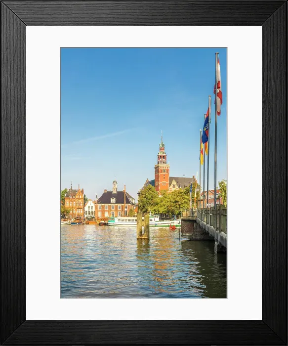 Framed Print : Dr. vom Bruch Bridge over the Leda River with town hall, Leer, East Frisia, Lower Saxony, Germany Framed Print : Dr. vom Bruch Bridge over the Leda River with town hall, Leer, East Frisia, Lower Saxony, Germany