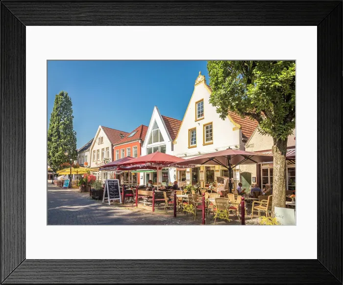 Framed Print : Historic houses on church square, Jever, East Frisia, Lower Saxony, Germany Framed Print : Historic houses on church square, Jever, East Frisia, Lower Saxony, Germany