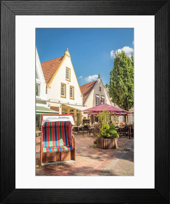 Framed Print : Historic houses on church square, Jever, East Frisia, Lower Saxony, Germany Framed Print : Historic houses on church square, Jever, East Frisia, Lower Saxony, Germany