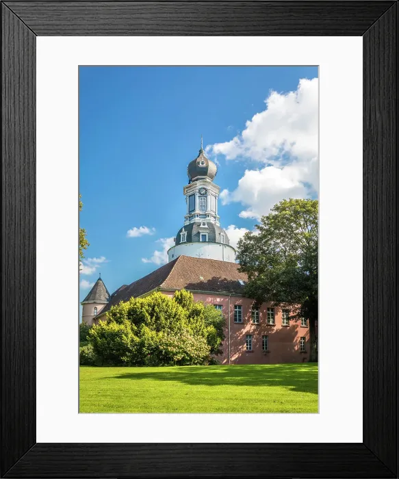 Framed Print : Palace garden and Jever Castle, East Frisia, Lower Saxony, Germany Framed Print : Palace garden and Jever Castle, East Frisia, Lower Saxony, Germany