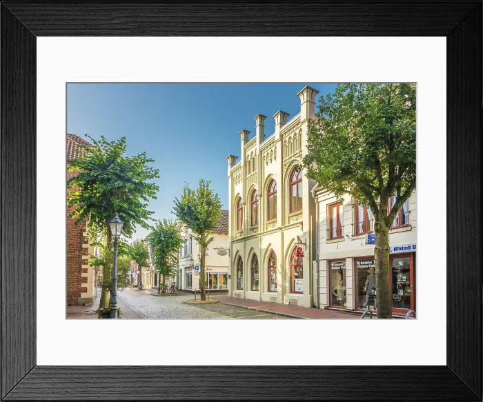 Framed Print : Historic houses in the old town, Leer, East Frisia, Lower Saxony, Germany Framed Print : Historic houses in the old town, Leer, East Frisia, Lower Saxony, Germany