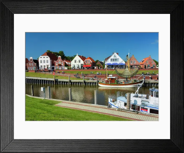 Framed Print : Harbor with shrimp boats in Greetsiel, East Frisia, North Sea, Germany, Europe Framed Print : Harbor with shrimp boats in Greetsiel, East Frisia, North Sea, Germany, Europe
