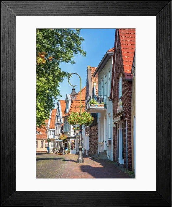 Framed Print : Historic houses on church square, Jever, East Frisia, Lower Saxony, Germany Framed Print : Historic houses on church square, Jever, East Frisia, Lower Saxony, Germany