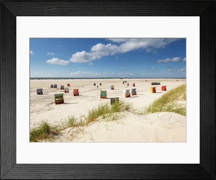 Framed Print : Beach chair at beach near Norddorf, Amrum island, Wadden sea, North Sea, North Friesland, Germany, Europe Framed Print : Beach chair at beach near Norddorf, Amrum island, Wadden sea, North Sea, North Friesland, Germany, Europe