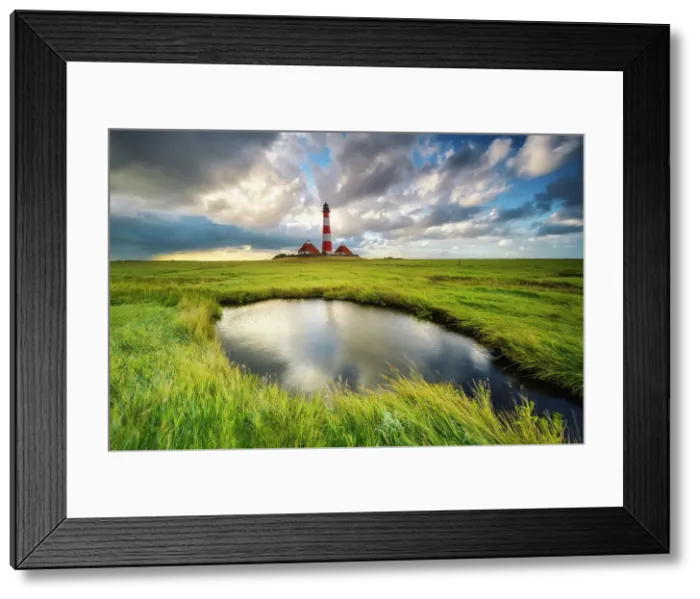 Framed Print : Lighthouse Westerhever, North Sea, North Frisia, NP Wadden Sea, Schleswig-HolsteinGermany, Europe Framed Print : Lighthouse Westerhever, North Sea, North Frisia, NP Wadden Sea, Schleswig-HolsteinGermany, Europe