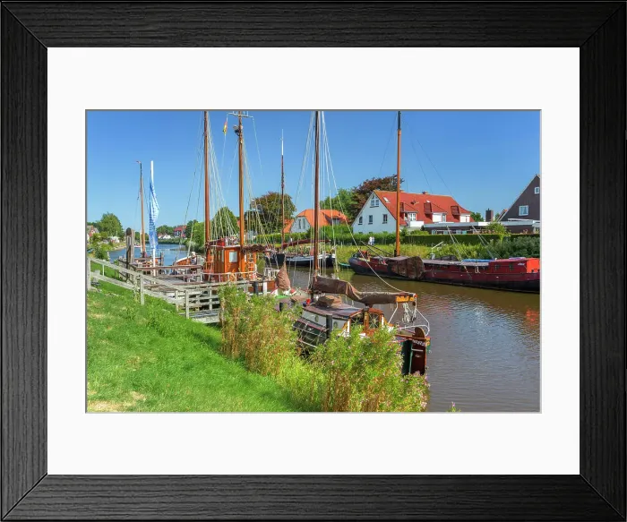 Framed Print : Museum Harbor Carolinensiel, East Friesland, Lower Saxony, Germany, Europe