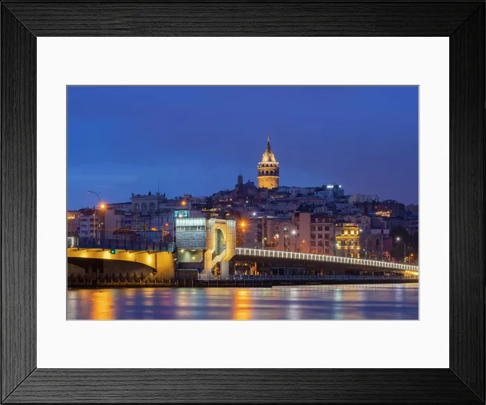 Framed Print : Galata Bridge and Galata Tower at twilight, Beyoglu District, Istanbul Province, Turkey Framed Print : Galata Bridge and Galata Tower at twilight, Beyoglu District, Istanbul Province, Turkey