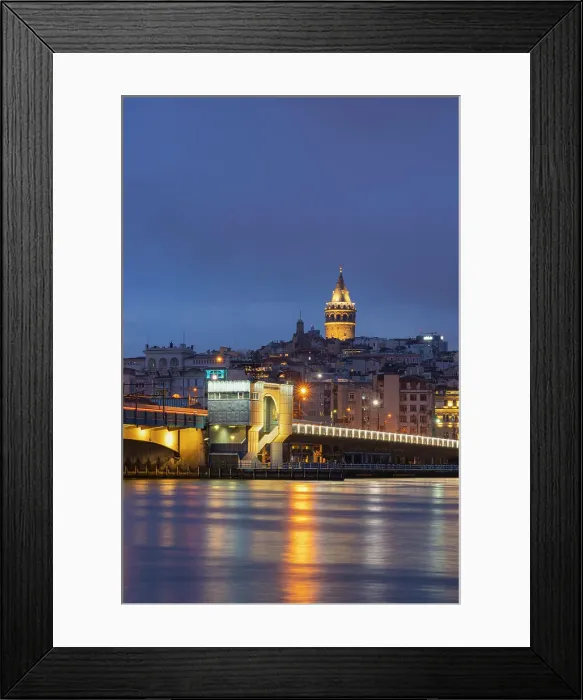 Framed Print : Galata Bridge and Galata Tower at twilight, Beyoglu District, Istanbul Province, Turkey Framed Print : Galata Bridge and Galata Tower at twilight, Beyoglu District, Istanbul Province, Turkey