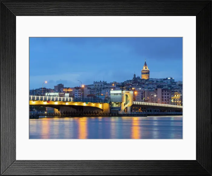 Framed Print : Galata Bridge and Galata Tower at twilight, Beyoglu District, Istanbul Province, Turkey Framed Print : Galata Bridge and Galata Tower at twilight, Beyoglu District, Istanbul Province, Turkey