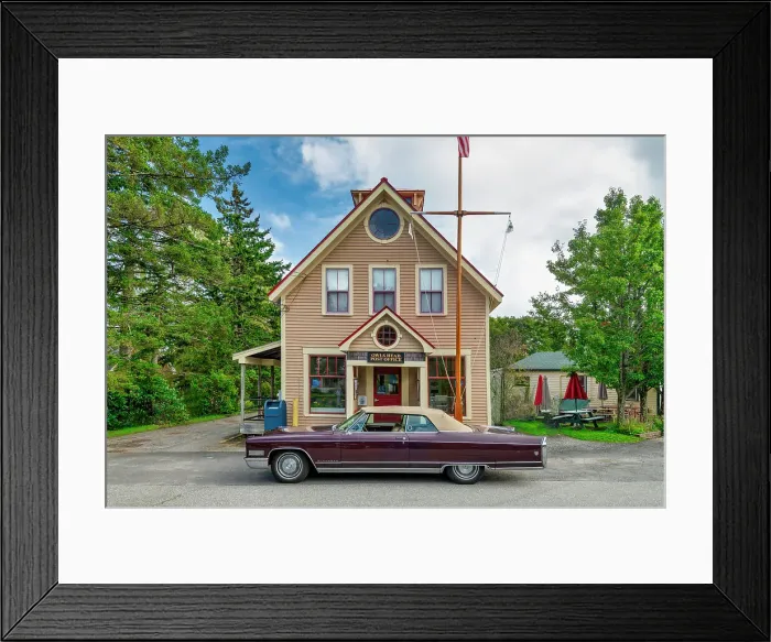 Framed Print : Cadillac Eldorado, Owl's Head Post Office, Maine, USA Framed Print : Cadillac Eldorado, Owl's Head Post Office, Maine, USA