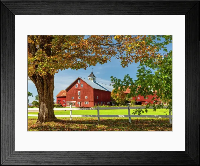 Framed Print : Mountain View Farm in Autumn, Burke, Vermont, New England, USA