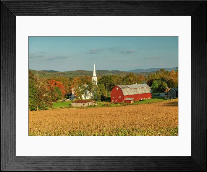 Framed Print : View over Peacham, Vermont, New England, USA Framed Print : View over Peacham, Vermont, New England, USA
