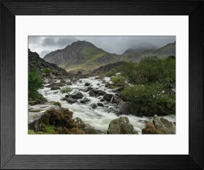 Framed Print : Afon Ogwen tumbling over boulder strewn riverbed with Tryfan mountain beyond, Snowdonia National Park, Wales, UK. Autumn (October) 2023 Framed Print : Afon Ogwen tumbling over boulder strewn riverbed with Tryfan mountain beyond, Snowdonia National Park, Wales, UK. Autumn (October) 2023