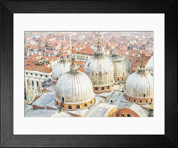 Framed Print : St Mark's Basilica domes, and city rooftops, Venice, Veneto, Italy Framed Print : St Mark's Basilica domes, and city rooftops, Venice, Veneto, Italy