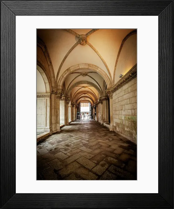 Framed Print : Decorated vaulted arches in the arcade of the historic Doge's Palace, Venice, Veneto, Italy Framed Print : Decorated vaulted arches in the arcade of the historic Doge's Palace, Venice, Veneto, Italy