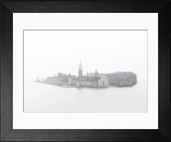 Framed Print : San Giorgio Maggiore island emerging from dense fog, Venice, Veneto, Italy Framed Print : San Giorgio Maggiore island emerging from dense fog, Venice, Veneto, Italy