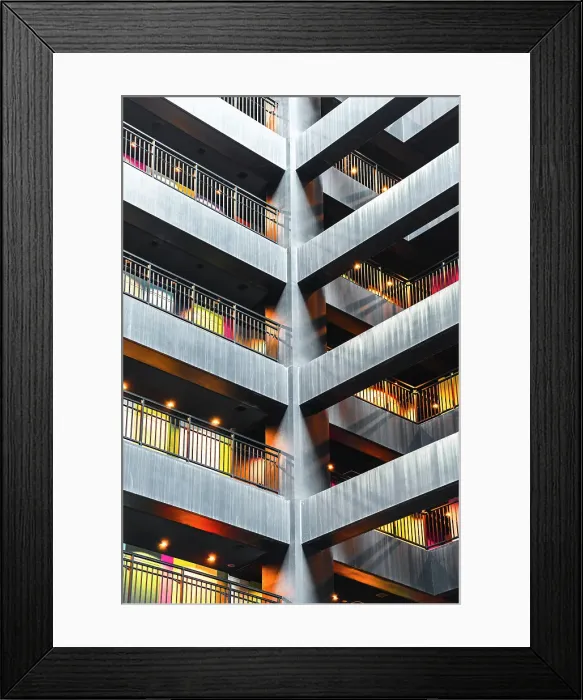 Framed Print : Tokyo colorful doors and symmetric architecture in a hotel building, The Soho
