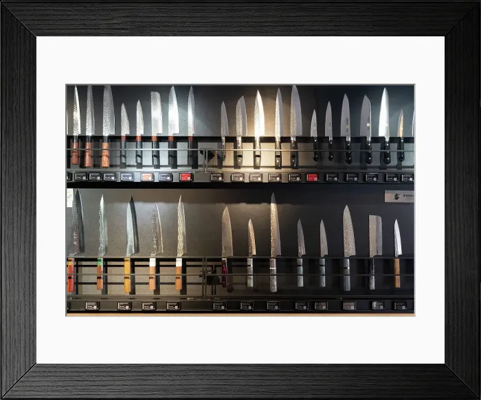 Framed Print : Japanese kinfe store, Tokyo, Japan Framed Print : Japanese kinfe store, Tokyo, Japan