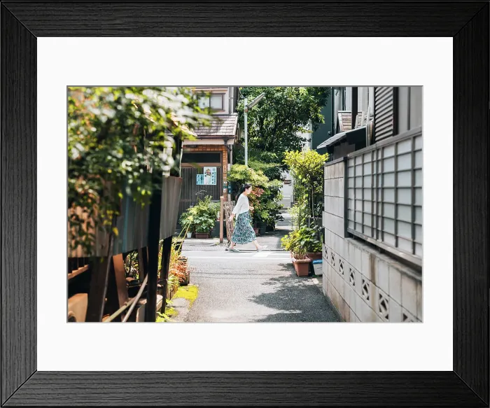 Framed Print : Tokyo, Harajuku residential area in summertime. Japan Framed Print : Tokyo, Harajuku residential area in summertime. Japan