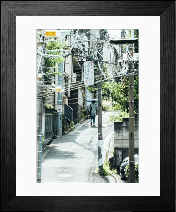 Framed Print : Tokyo, Harajuku residential area in summertime. Japan Framed Print : Tokyo, Harajuku residential area in summertime. Japan