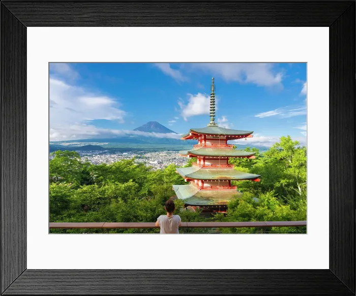 Framed Print : Mt. Fuji and Chureito Pagoda, Fujiyoshida, Yamanashi Prefecture, Japan. Summer Framed Print : Mt. Fuji and Chureito Pagoda, Fujiyoshida, Yamanashi Prefecture, Japan. Summer