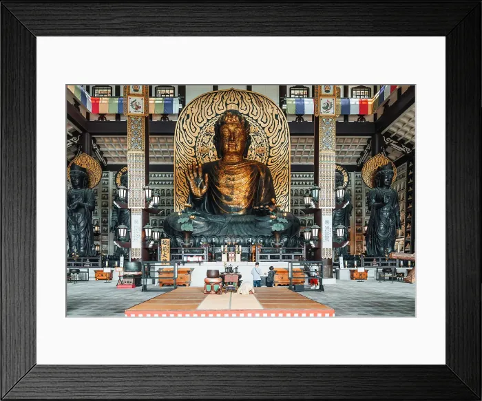Framed Print : Katsuyama, Seidaiji Temple is home to the Echizen Great Buddha and 1, 281 smaller Buddha statues lining the walls of the Butsuden building. Japan Framed Print : Katsuyama, Seidaiji Temple is home to the Echizen Great Buddha and 1, 281 smaller Buddha statues lining the walls of the Butsuden building. Japan
