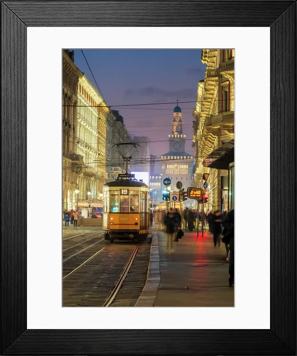 Framed Print : Piazza Cordusio with Sforza's Castle in the background, Milan, Lombardy, Italy Framed Print : Piazza Cordusio with Sforza's Castle in the background, Milan, Lombardy, Italy