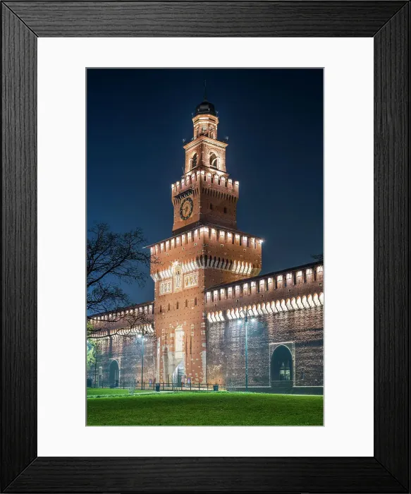 Framed Print : Night view of Castello Sforzesco (Sforza's Castle), Milan, Lombardy, Italy Framed Print : Night view of Castello Sforzesco (Sforza's Castle), Milan, Lombardy, Italy