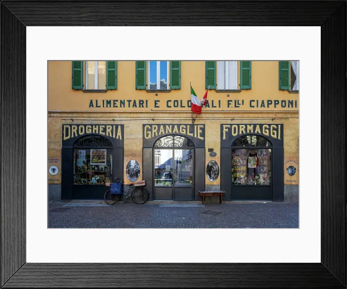 Framed Print : Historic grocery store, Morbegno, Valtellina, Lombardy, Italy Framed Print : Historic grocery store, Morbegno, Valtellina, Lombardy, Italy