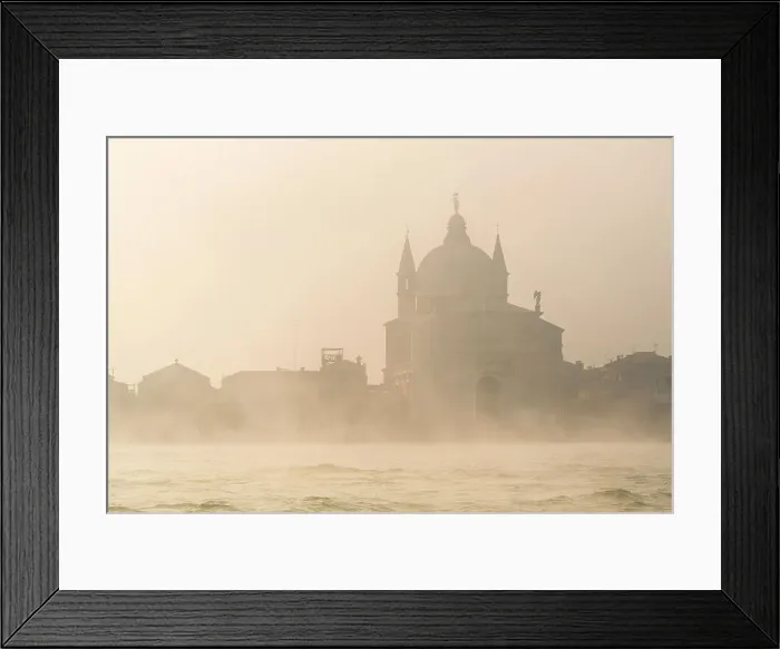 Framed Print : Giudecca Canal and Santissimo Redentore church in a foggy day, Venice, Veneto, Italy Framed Print : Giudecca Canal and Santissimo Redentore church in a foggy day, Venice, Veneto, Italy