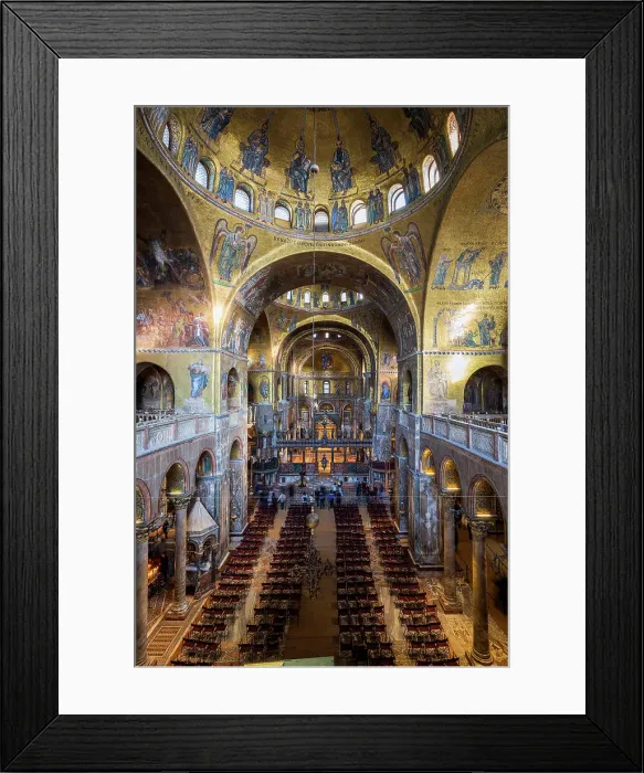Framed Print : Central nave adorned with gold-ground mosaics, St Mark's Basilica, Venice, Veneto, Italy Framed Print : Central nave adorned with gold-ground mosaics, St Mark's Basilica, Venice, Veneto, Italy