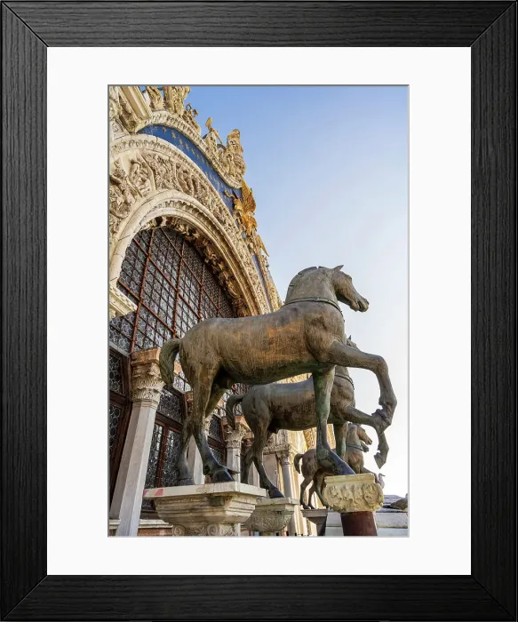 Framed Print : The replica four horses of Saint Mark, St Mark's Basilica, Venice, Veneto, Italy Framed Print : The replica four horses of Saint Mark, St Mark's Basilica, Venice, Veneto, Italy