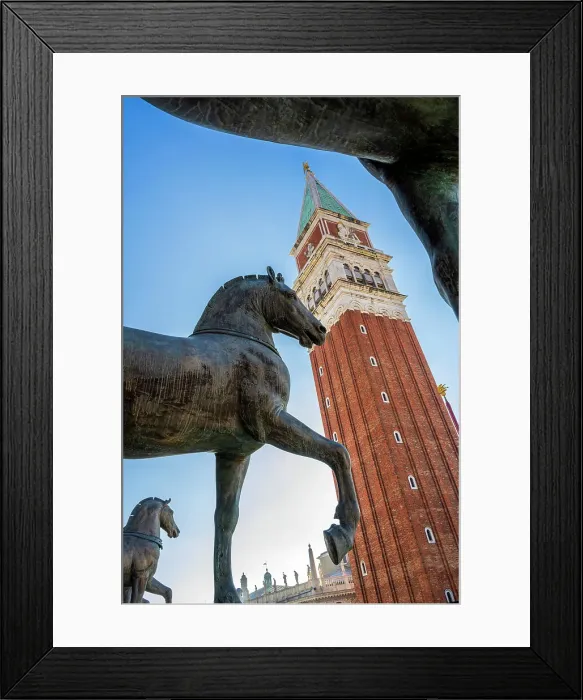Framed Print : The replica four horses of Saint Mark, St Mark's Basilica, Venice, Veneto, Italy