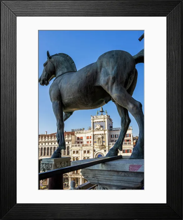 Framed Print : The replica four horses of Saint Mark, St Mark's Basilica, Venice, Veneto, Italy Framed Print : The replica four horses of Saint Mark, St Mark's Basilica, Venice, Veneto, Italy