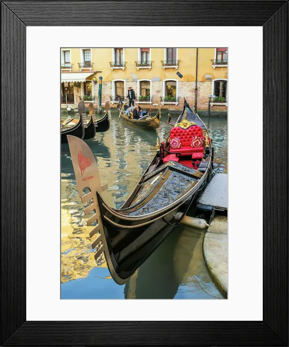 Framed Print : Moored gondola, Venice, Veneto, Italy Framed Print : Moored gondola, Venice, Veneto, Italy