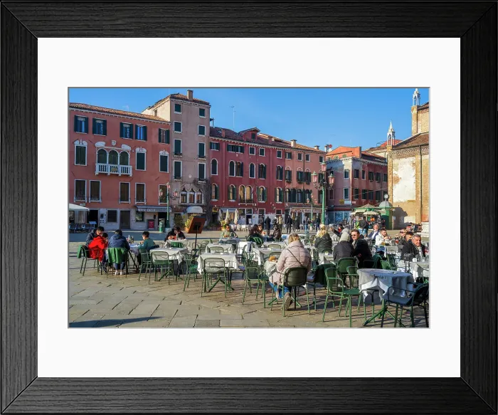 Framed Print : Cafe, Campo Santo Stefano, Venice, Veneto, Italy Framed Print : Cafe, Campo Santo Stefano, Venice, Veneto, Italy