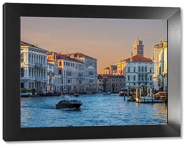Grand Canal (Canal Grande) at sunset, Venice, Veneto, Italy