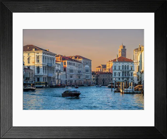 Framed Print : Grand Canal (Canal Grande) at sunset, Venice, Veneto, Italy
