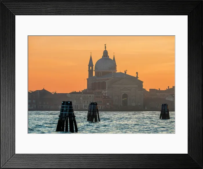 Framed Print : Giudecca Canal and Santissimo Redentore church at sunset, Venice, Veneto, Italy Framed Print : Giudecca Canal and Santissimo Redentore church at sunset, Venice, Veneto, Italy