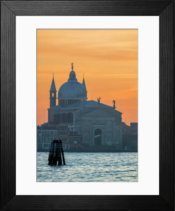 Framed Print : Giudecca Canal and Santissimo Redentore church at sunset, Venice, Veneto, Italy Framed Print : Giudecca Canal and Santissimo Redentore church at sunset, Venice, Veneto, Italy