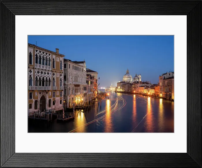 Framed Print : Grand Canal and Santa Maria della Salute Basilica by night, Venice, Veneto, Italy Framed Print : Grand Canal and Santa Maria della Salute Basilica by night, Venice, Veneto, Italy
