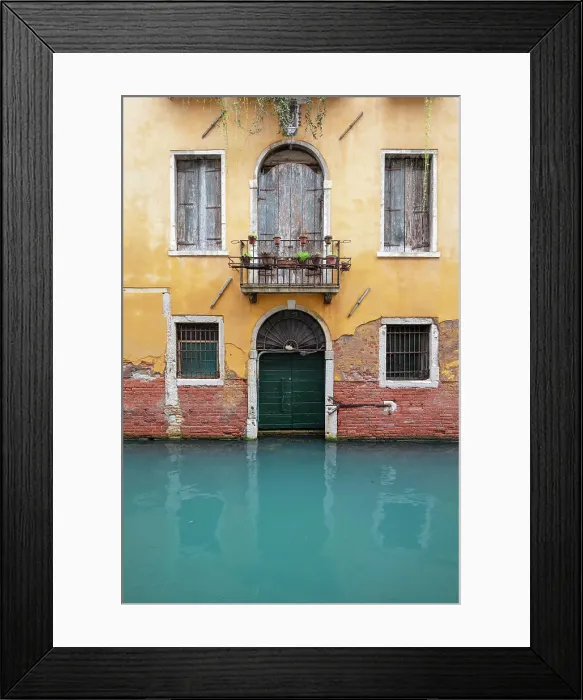 Framed Print : An old facade reflected in a canal, Venice, Italy Framed Print : An old facade reflected in a canal, Venice, Italy