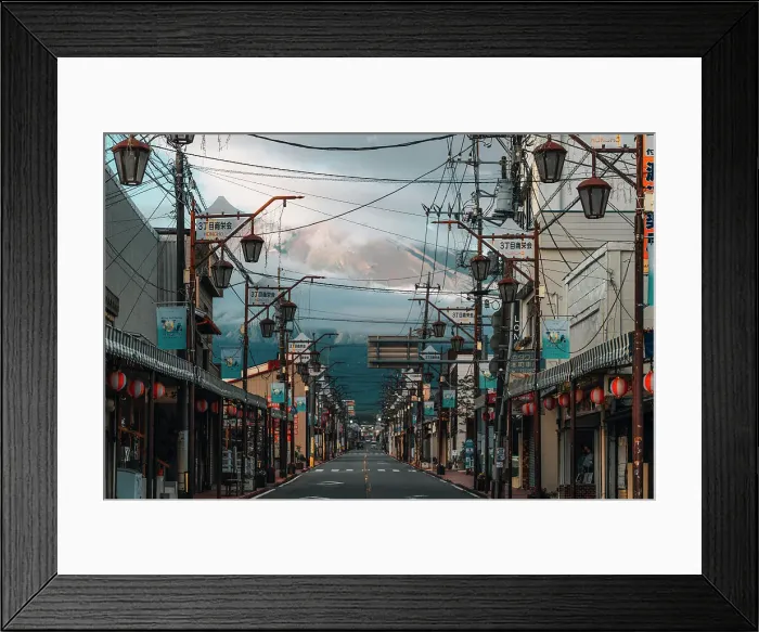 Framed Print : Road leading to Mount Fuji, Fujiyoshida, Japan, Asia Framed Print : Road leading to Mount Fuji, Fujiyoshida, Japan, Asia