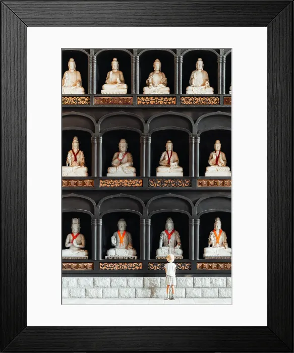 Framed Print : Katsuyama, Seidaiji Temple is home to the Echizen Great Buddha and 1, 281 smaller Buddha statues lining the walls of the Butsuden building. Japan Framed Print : Katsuyama, Seidaiji Temple is home to the Echizen Great Buddha and 1, 281 smaller Buddha statues lining the walls of the Butsuden building. Japan