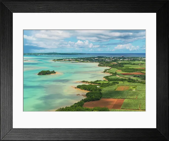Framed Print : Miyakojima island from above, Okinawa, Japan