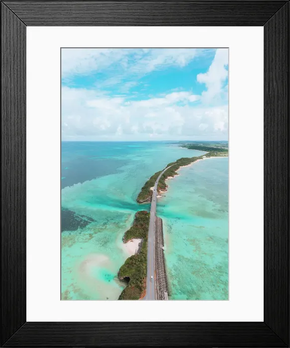 Framed Print : Ikema Bridge in Miyako island, Okinawa, Japan