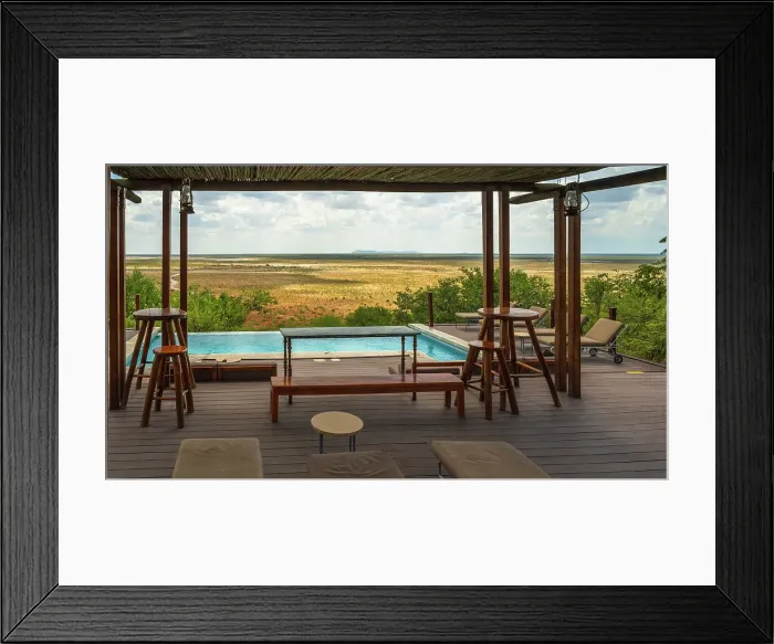 Framed Print : Africa, Namibia, Etosha National Park. The pool of the Dolomite camp in the park Framed Print : Africa, Namibia, Etosha National Park. The pool of the Dolomite camp in the park