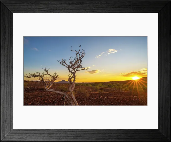Framed Print : Africa, Namibia, Damaraland, Etendeka Plateau. Sunset Framed Print : Africa, Namibia, Damaraland, Etendeka Plateau. Sunset